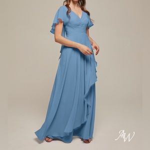 AW Bridal Clarice Dress A-line floor length blue women’s dress size 8 du…